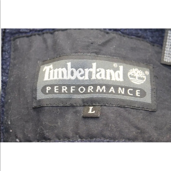 Timberland Men Windbreaker Jacket Large Black W Blue Fur Lining Winter - Picture 2 of 13